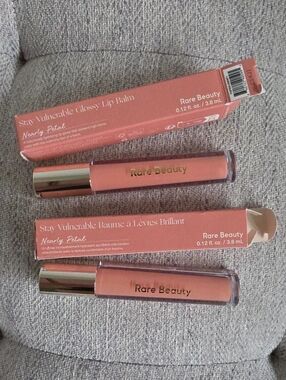 Rare Beauty Stay Vulnerable Glossy Lip Balm — Nearly Petal Pink - 2 Glosses BNIB